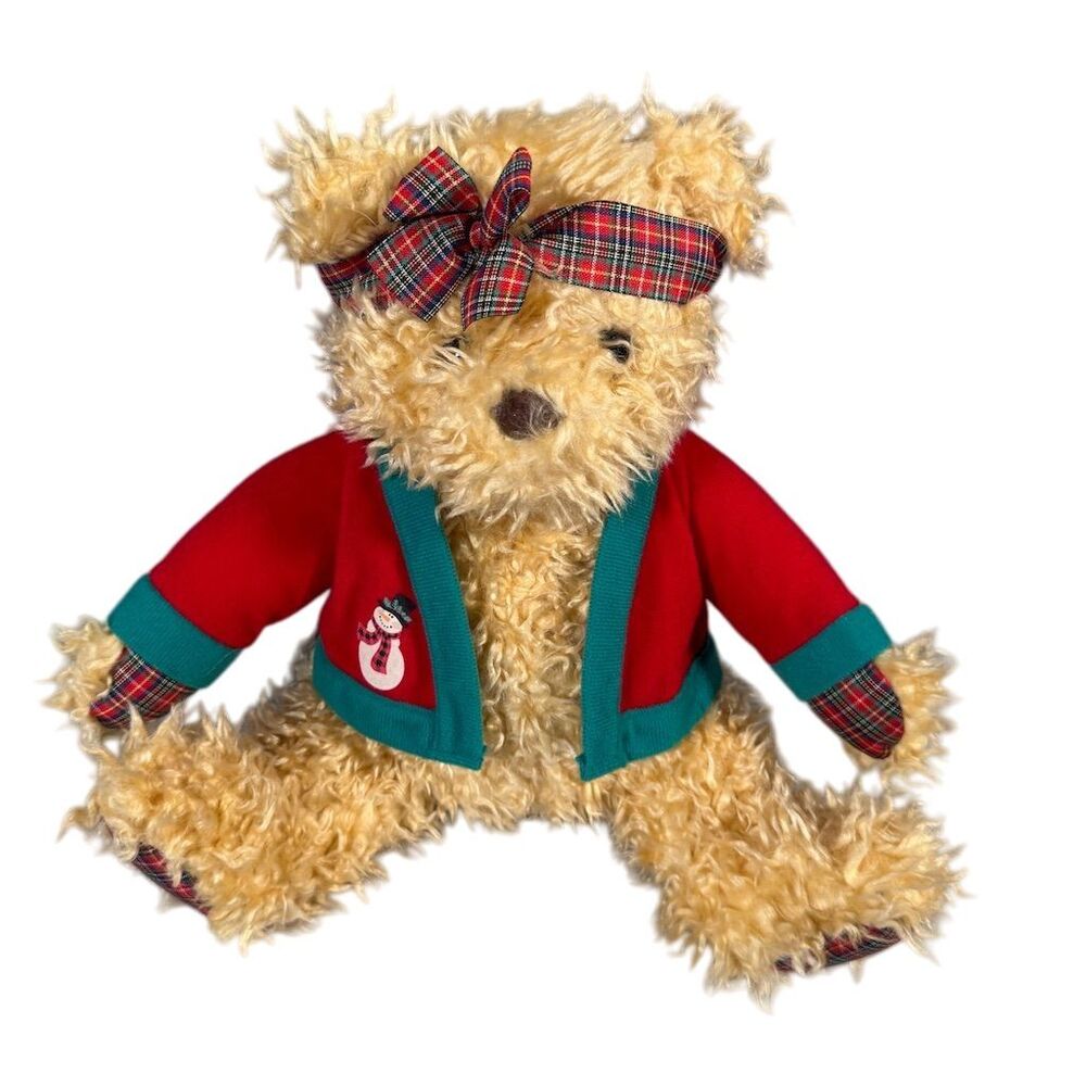 Hallmark Merrily Bear 10" Christmas Plush with Snowman Sweater
